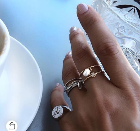Kuyumcudukkani Taşlı Top Zincir Yüzük-10395-W-W