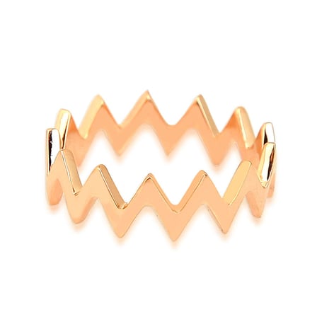 Kuyumcudukkani Taşsız ZigZag Trend Yüzük-10340-R