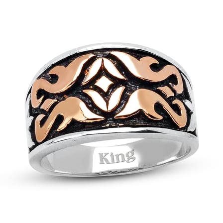 Kuyumcudukkanı Siyah Oksitli Bronzlu Usta İşi Elyapımı Gümüş Erkek Yüzük-60018-W-BLK