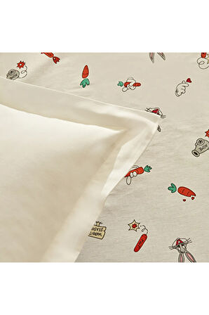 Karaca Home Looney Tunes Carrot Crazy Tek Kişilik Çarşaf Takımı