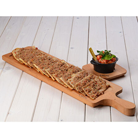 Lava Döküm Iroko Ağacı Dikdörtgen Servis Ahşabı Ölçü 60x15cm.