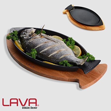 Lava 20 cm Yanmaz/Yapışmaz Döküm Balık Tavası