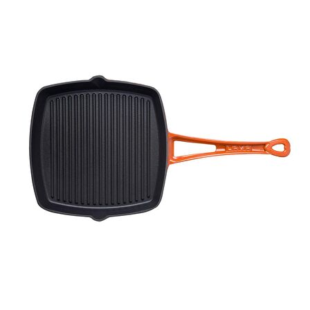 Lava Döküm Izgara Tava, Metal Saplı. Ölçü 26x26cm. - Turuncu