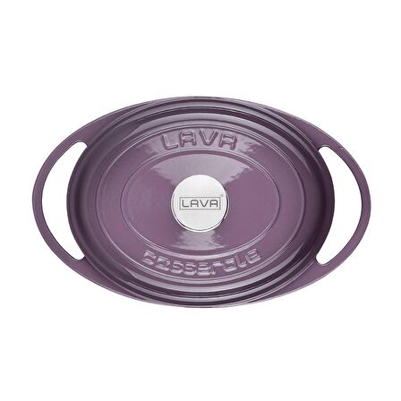 Lava Döküm Oval Tencere Ölçü 22x28cm Mor