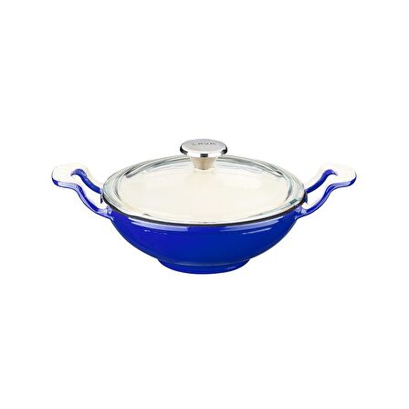 Lava Döküm Mini Wok Yekpare Kulplu Cam Kapaklı Edition Serisi Çap(Ø)16cm.
