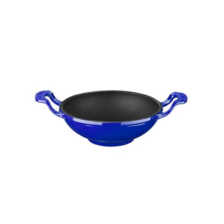 Lava Döküm Wok Tava Metal Kulplu Çap(Ø)16cm. Mavi