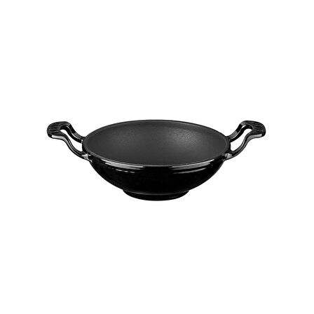 Lava Döküm Wok Tava Metal Kulplu Çap(Ø)16cm. Siyah