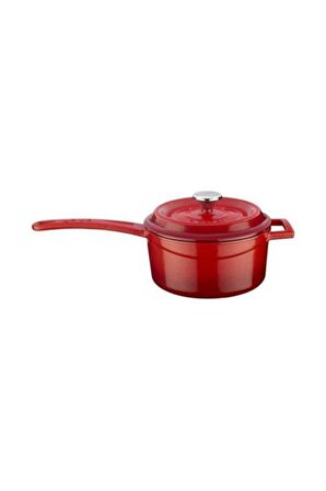 Döküm Yuvarlak 18 cm Sütlük Kırmızı Metal Saplı Lvysos18k2r