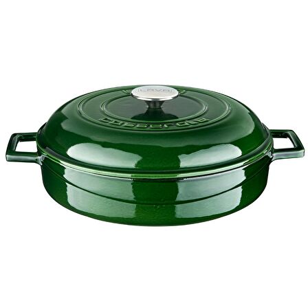 Lava Döküm Çok Amaçlı Kubbe Form Kapaklı Yayvan Tencere Çap(Ø) 28cm Majolica Yeşil
