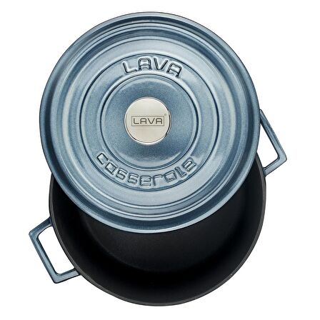 Lava Döküm Yuvarlak Tencere (Ø)28 cm. Majolica Gri