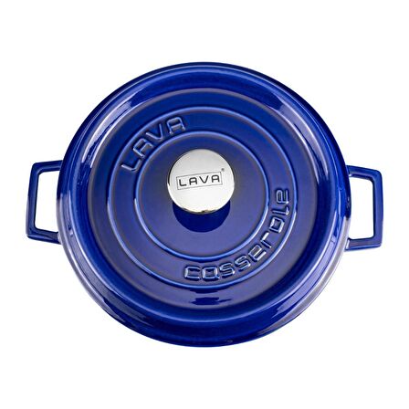 Lava Döküm Yuvarlak Tencere (Ø)28 cm. Majolica Mavi