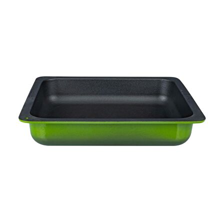 Lava Döküm GN 2/3 Gastronorm Küvet, İç Renk Siyah, Ölçü 35x32cm - Yeşil