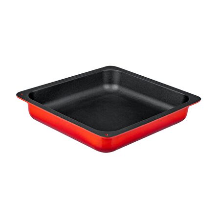 Lava Döküm GN 2/3 Gastronorm Küvet, İç Renk Siyah, Ölçü 35x32cm - Kırmızı