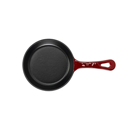 Lava Döküm Yuvarlak Kızartma Tavası Yekpare Saplı. Çap(Ø)16cm.-Bordo