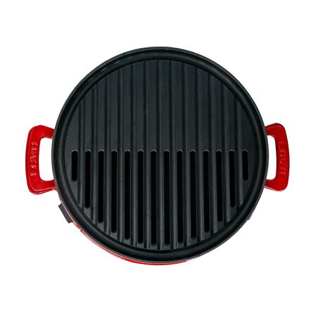 Lava Döküm Mangal Izgara Set Döküm Demir Ø 36cm - Kırmızı