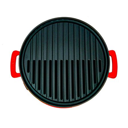 Lava Döküm Mangal Izgara Set Döküm Demir Ø 36cm - Turuncu