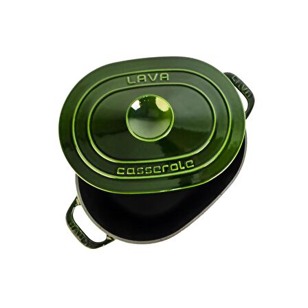 Lava Döküm Oval Tencere Döküm Demir Kapak Experience Majolik Serisi Ölçü 24x33cm.