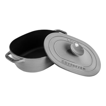 Lava Döküm Oval Tencere Döküm Demir Kapak Experience Majolik Serisi Ölçü 24x33cm.