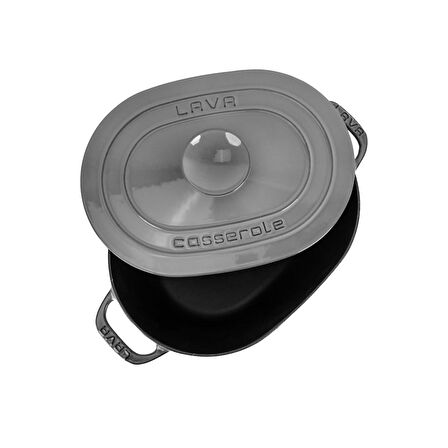 Lava Döküm Oval Tencere Döküm Demir Kapak Experience Majolik Serisi Ölçü 24x33cm.
