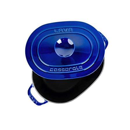 Lava Döküm Oval Tencere Döküm Demir Kapak Experience Majolik Serisi Ölçü 24x33cm.