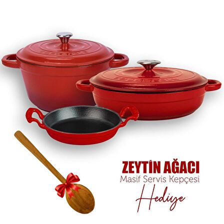 Lava Döküm 3X New Heritage Serisi Döküm Demir Tencere Tava Seti