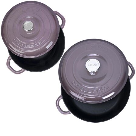 Lava 2X New Heritage 4 Parça Tencere Tava Seti Mor