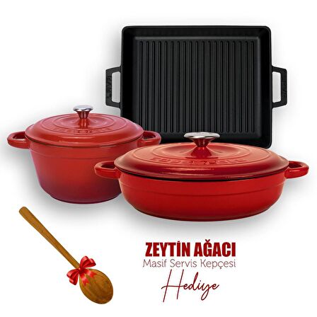 Lava Döküm 6X New Heritage Serisi Döküm Demir Tencere Tava Çeyiz Seti