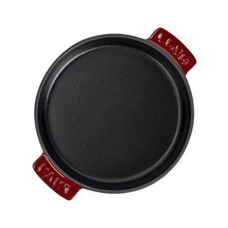 Lava Döküm Yuvarlak Güveç Kabı Döküm Demir Yekpare Çift Kulplu Çap(Ø)17cm.-Bordo