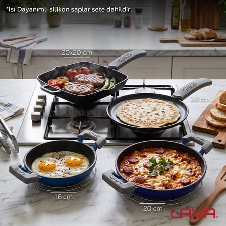 LAVA Döküm Kahvaltı Seti 4'lü Kahvaltı Ustası Set 1