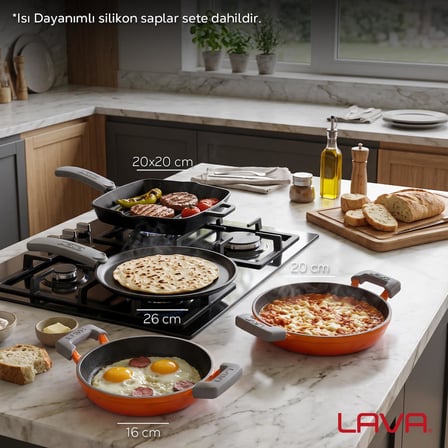 LAVA Döküm Kahvaltı Seti 4'lü Kahvaltı Ustası Set 1