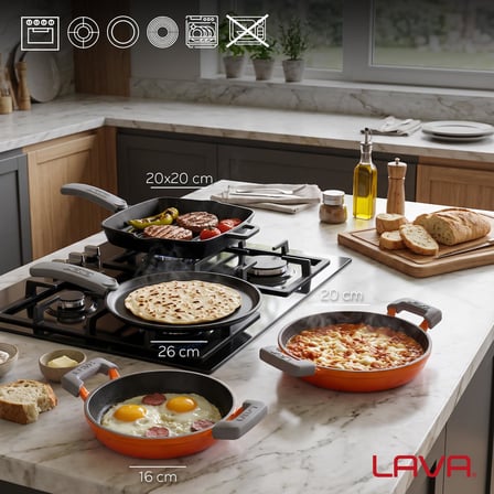 LAVA Döküm Kahvaltı Seti 4'lü Kahvaltı Ustası Set 1
