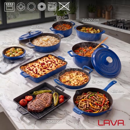 LAVA Döküm Tencere Tava Çeyiz Seti 8'li Çeyizin Ustası