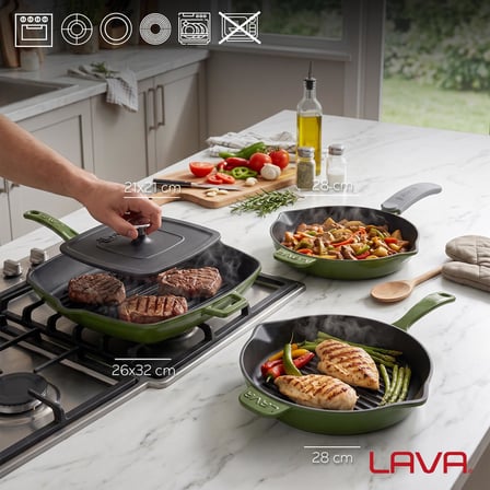LAVA Döküm Izgara Seti 4'lü | Izgaranın Ustası