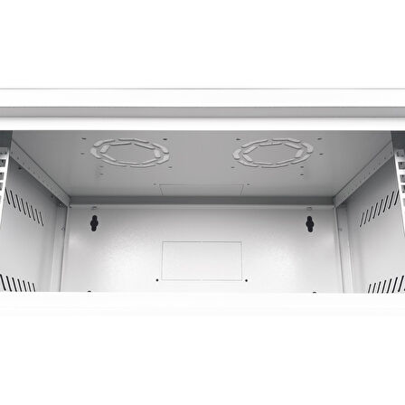 LANDE - 7U 19" Cam Kapaklı Duvar Tipi Rack Kabinet – Genişlik: 544 mm | Derinlik: 400 mm – Açık Gri (Demonte)