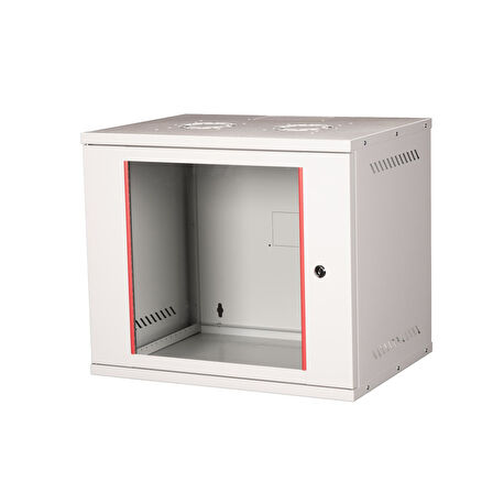 LANDE - 9U 19" Cam Kapaklı Duvar Tipi Rack Kabinet – Genişlik: 544 mm | Derinlik: 400 mm – Açık Gri (Demonte)
