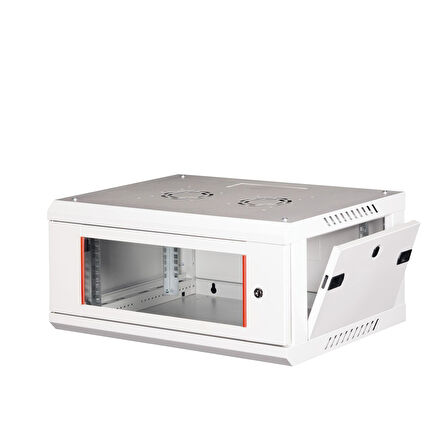 LANDE - 4U 19" Duvar Tipi Rack Kabinet – Genişlik: 600 mm | Derinlik: 450 mm – Açık Gri (Demonte)