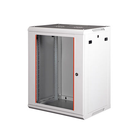 LANDE - 18U 19" Duvar Tipi Rack Kabinet – Genişlik: 600 mm | Derinlik: 450 mm – Açık Gri (Demonte)