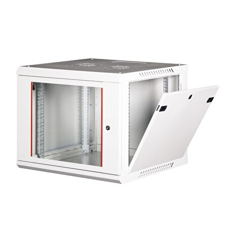 LANDE - 9U 19" Duvar Tipi Rack Kabinet – Genişlik: 600 mm | Derinlik: 600 mm – Açık Gri (Demonte)