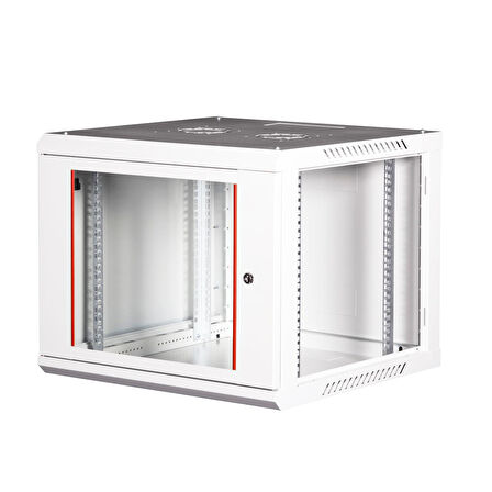 LANDE - 9U 19" Duvar Tipi Rack Kabinet – Genişlik: 600 mm | Derinlik: 600 mm – Açık Gri (Demonte)