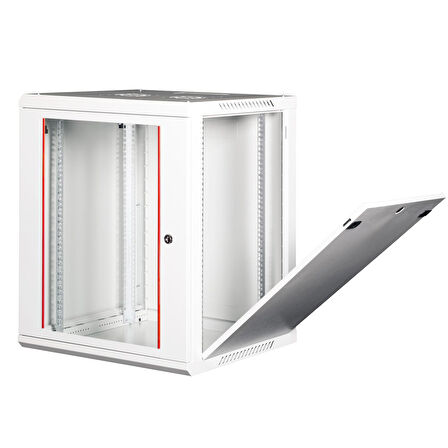 LANDE - 15U 19" Duvar Tipi Rack Kabinet – Genişlik: 600 mm | Derinlik: 600 mm – Açık Gri (Demonte)