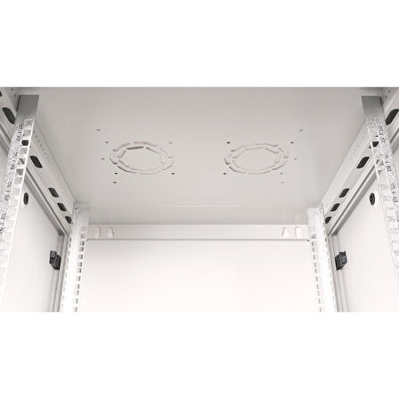 LANDE - 15U 19" Duvar Tipi Rack Kabinet – Genişlik: 600 mm | Derinlik: 600 mm – Açık Gri (Demonte)