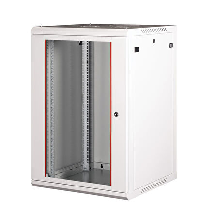 LANDE - 18U 19" Duvar Tipi Rack Kabinet – Genişlik: 600 mm | Derinlik: 600 mm – Açık Gri (Demonte)