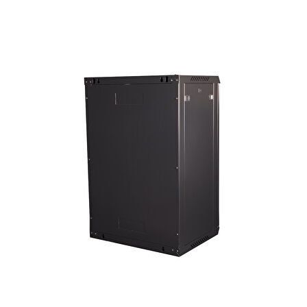 LANDE - 18U 19" Duvar Tipi Rack Kabinet – Genişlik: 600 mm | Derinlik: 450 mm – Siyah (Demonte)
