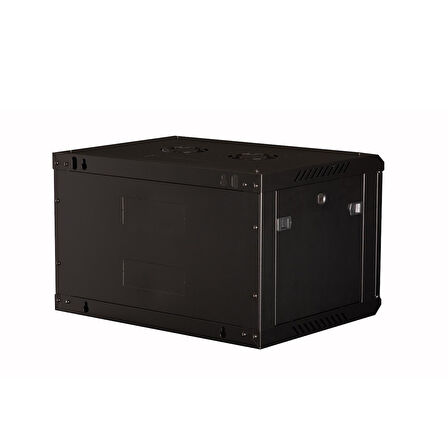 LANDE - 6U 19" Duvar Tipi Rack Kabinet – Genişlik: 600 mm | Derinlik: 600 mm – Siyah (Demonte)