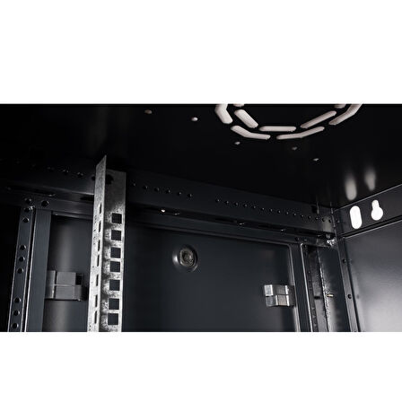 LANDE - 18U 19" Duvar Tipi Rack Kabinet – Genişlik: 600 mm | Derinlik: 600 mm – Siyah (Demonte)