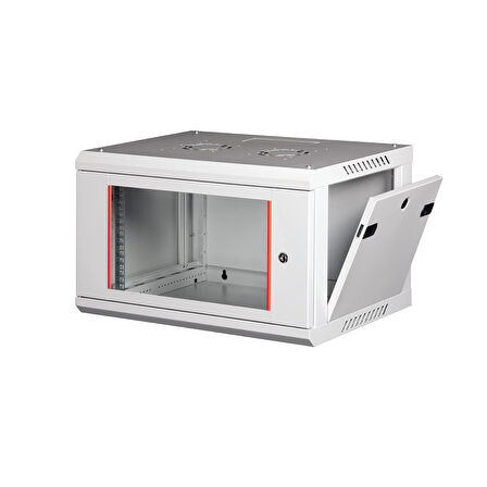 LANDE - 6U 19" Duvar Tipi Rack Kabinet – Genişlik: 600 mm | Derinlik: 450 mm – Açık Gri