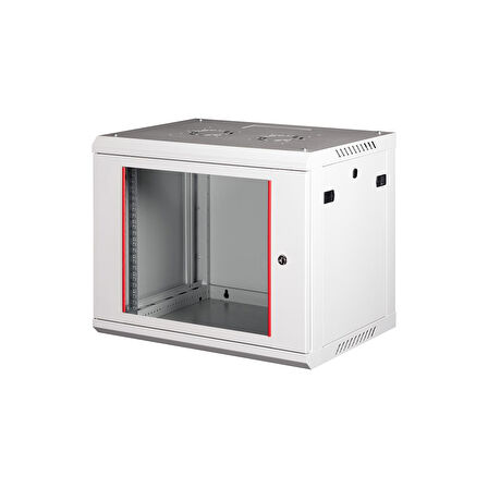 LANDE - 9U 19" Duvar Tipi Rack Kabinet – Genişlik: 600 mm | Derinlik: 450 mm – Açık Gri