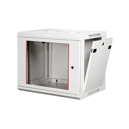 LANDE - 9U 19" Duvar Tipi Rack Kabinet – Genişlik: 600 mm | Derinlik: 450 mm – Açık Gri