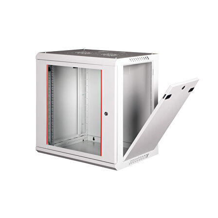 LANDE - 12U 19" Duvar Tipi Rack Kabinet – Genişlik: 600 mm | Derinlik: 450 mm – Açık Gri