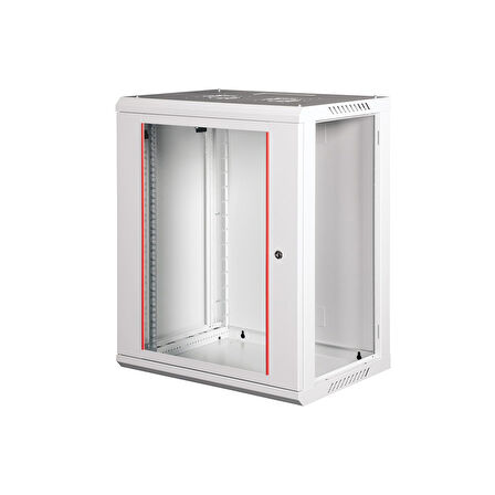 LANDE - 15U 19" Duvar Tipi Rack Kabinet – Genişlik: 600 mm | Derinlik: 450 mm – Açık Gri